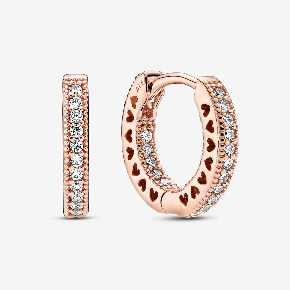 PANDORA Pavé Heart Hoop Earrings 286317C01 - 286317C01