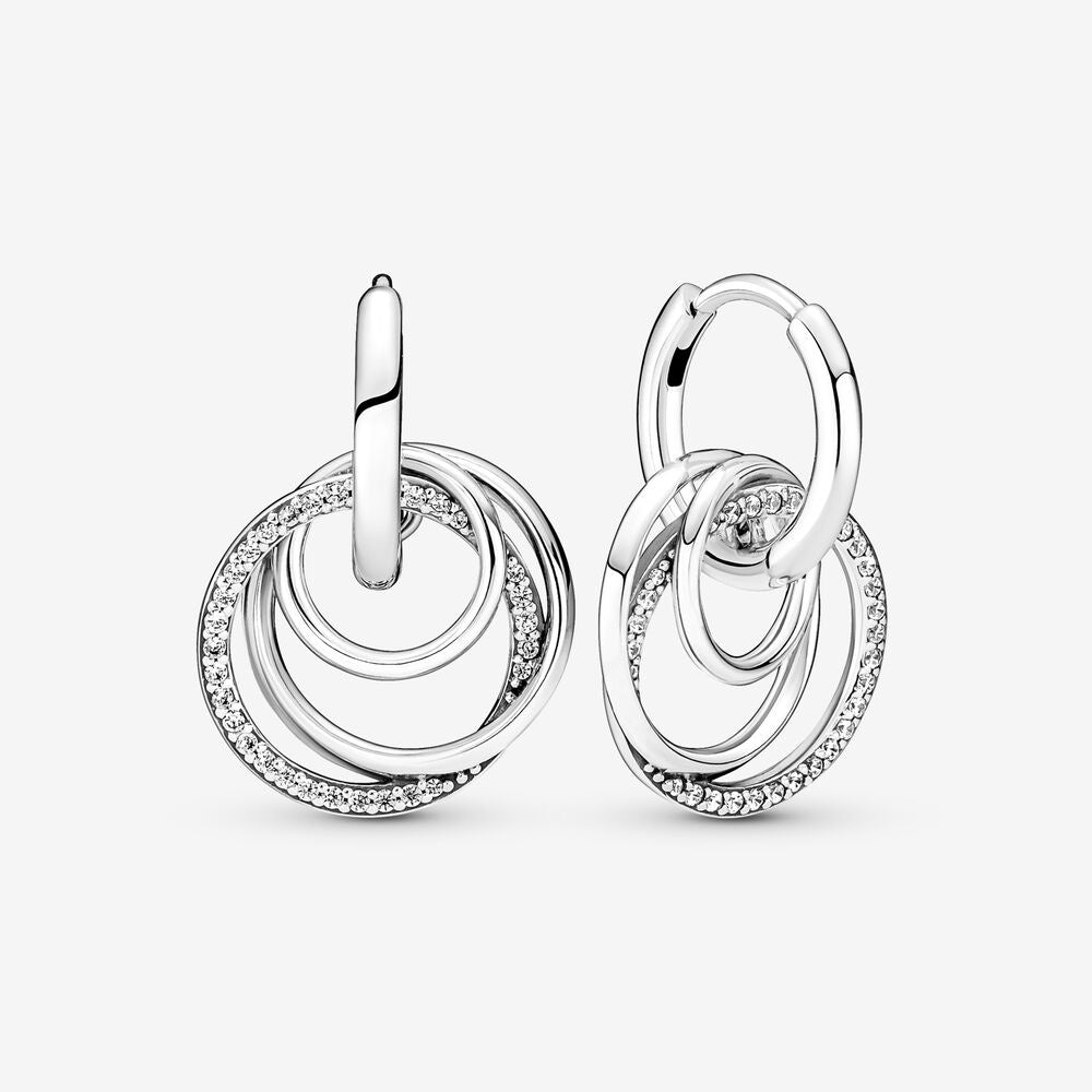 PANDORA Family Always Encircles Hoop Silver Earrings 291156C01