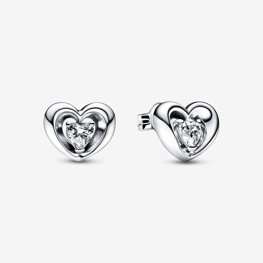 PANDORA Radiant Heart & Floating Stone Stud Earrings 292500C01