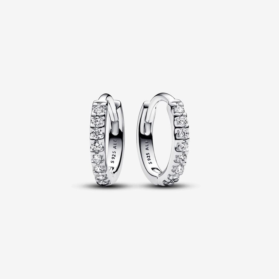 PANDORA Sparkling Huggie Hoop Earrings 293015C01