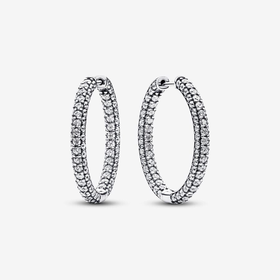 PANDORA PANDORA Timeless Pavé Single-row Hoop Earrings 293016C01
