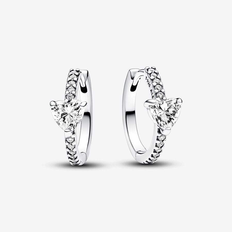 PANDORA Sparkling Heart Hoop Earrings 293101C01