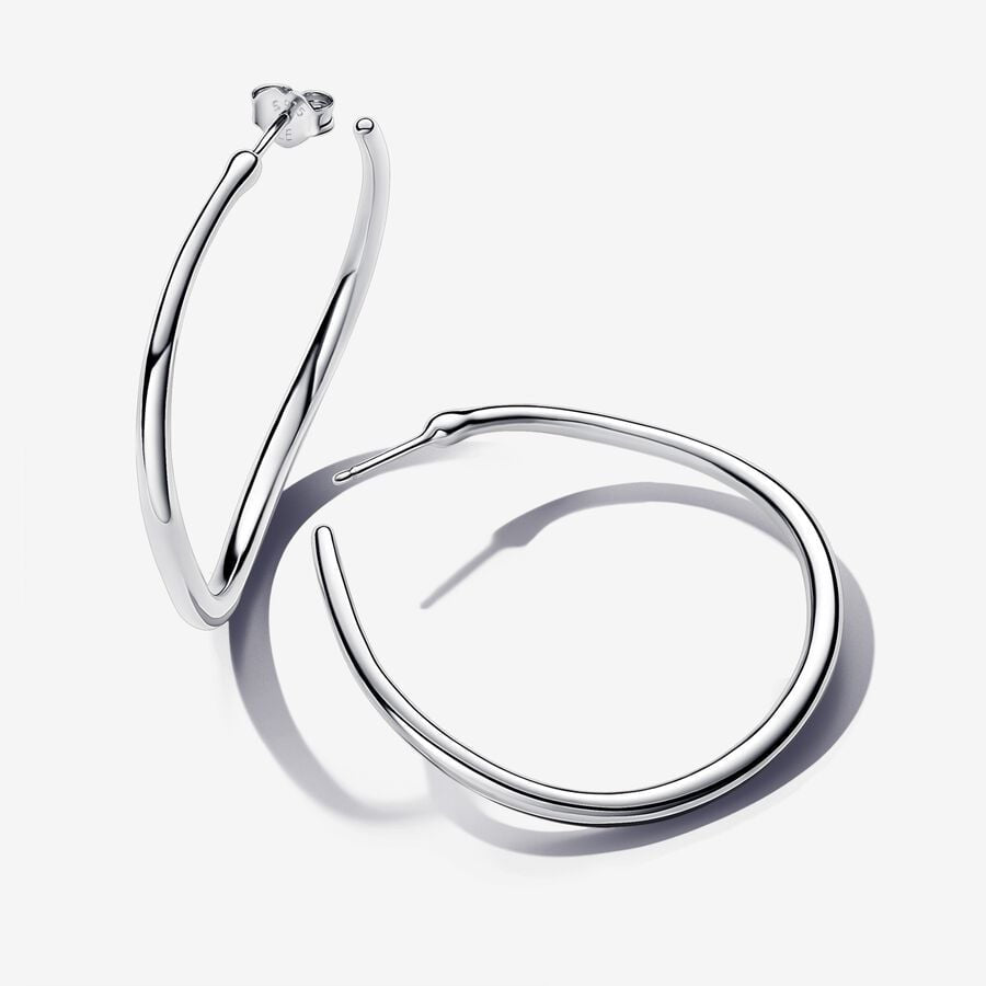 PANDORA Organically Shaped 42 mm Open Hoop Earrings 293299C00