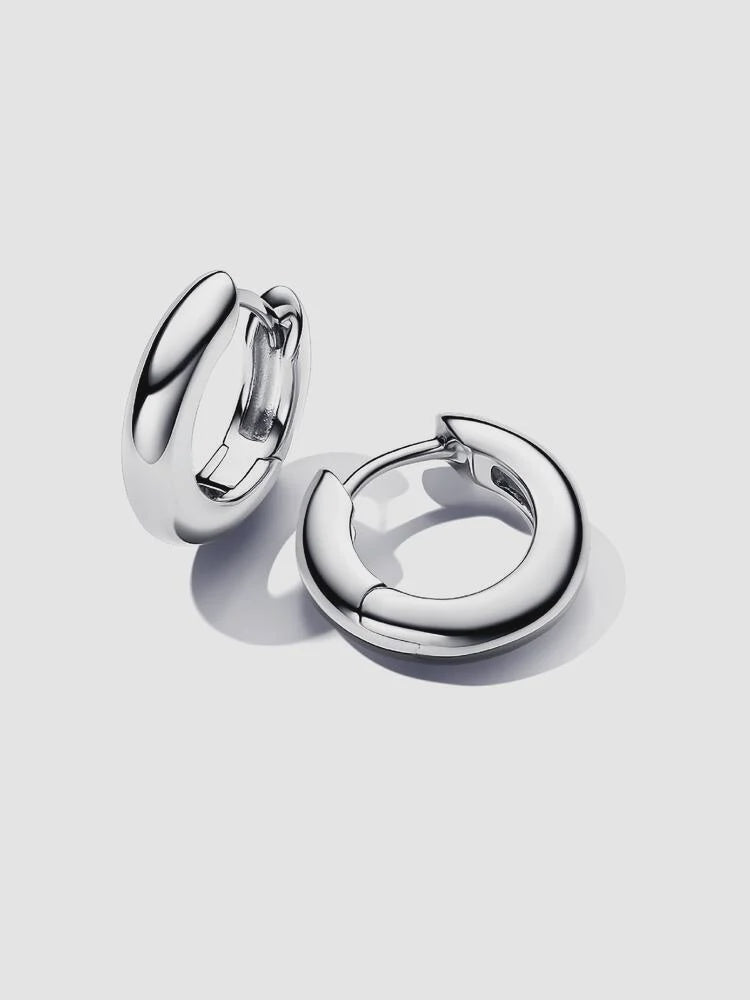 PANDORA Round Hoop Earrings Silver 293320C00
