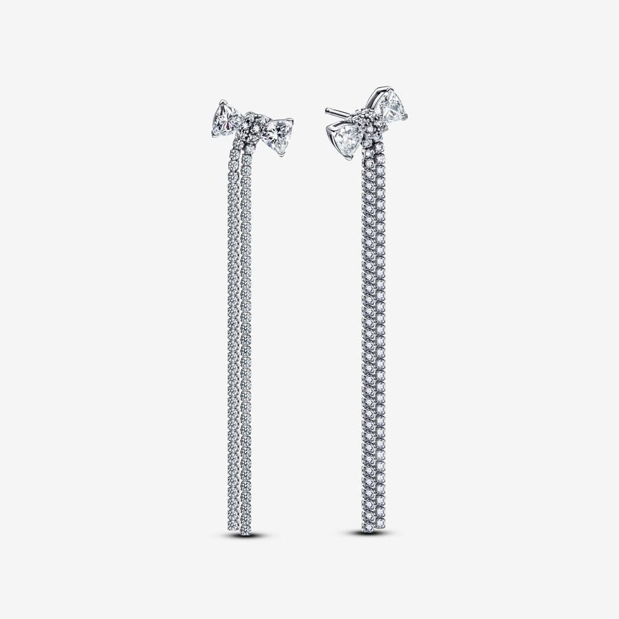 PANDORA Pavé Bow Drop Earrings 293544C01
