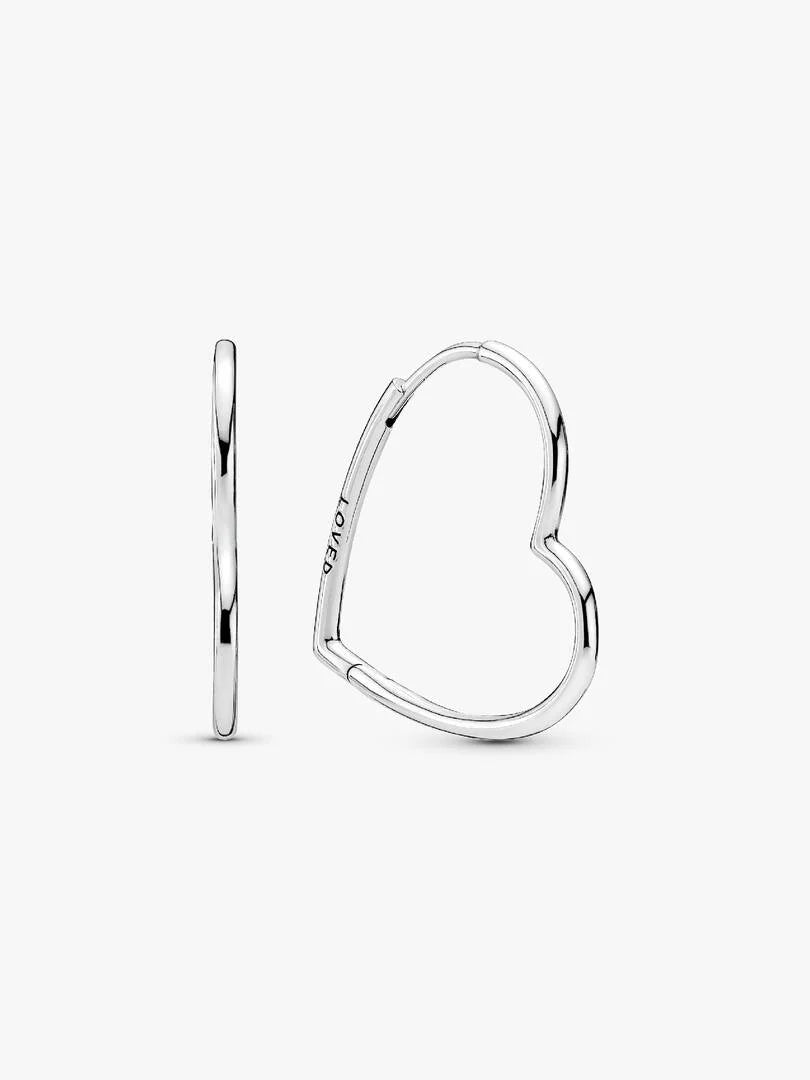 PANDORA Asymmetrical Heart Hoop Earrings 297822