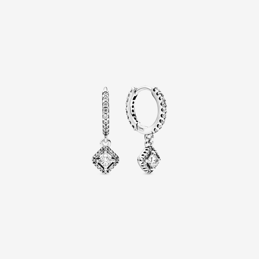 PANDORA Square Sparkle Hoop Earrings 298503C01