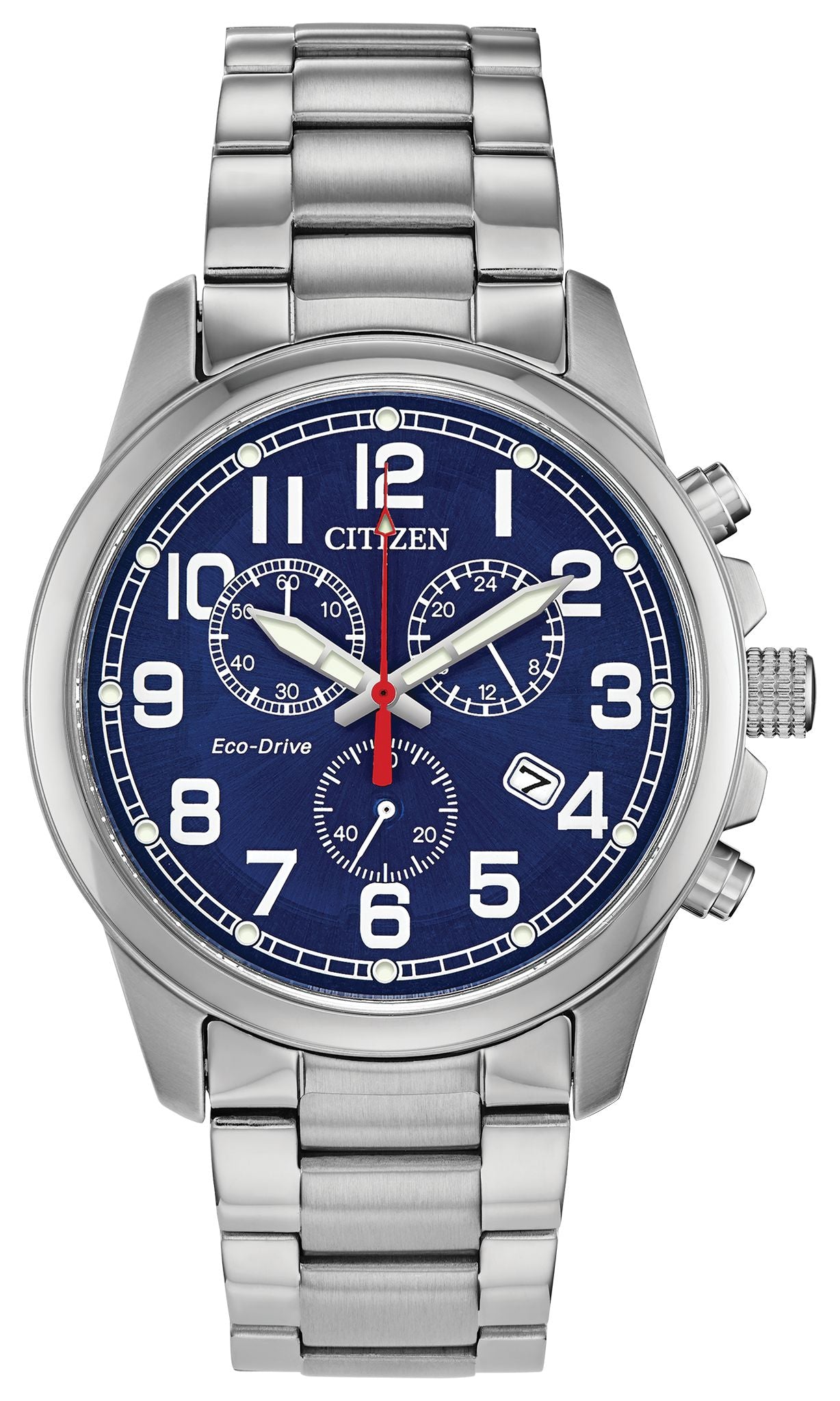 Citizen Mens Eco-Drive Military Blue Chronograph Watch AT0200-56L