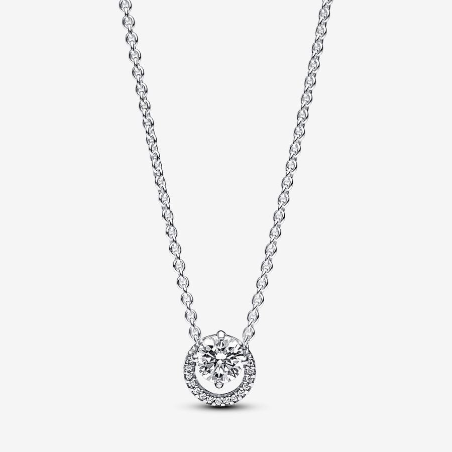 Pandora Sparkling Round Halo Pendant Collier Necklace 391174C01-45