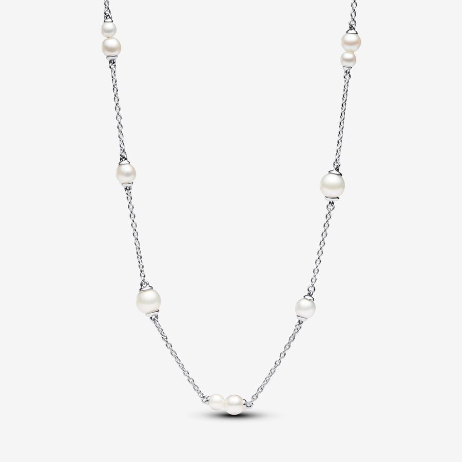 Pandora Treated Freshwater Cultured Pearl Station Chain Necklace 393175C01-45