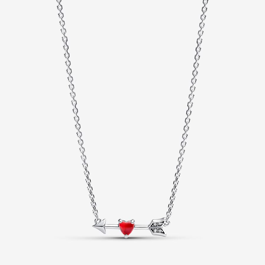 Pandora Arrow & Murano Glass Heart Necklace 393669C01-50