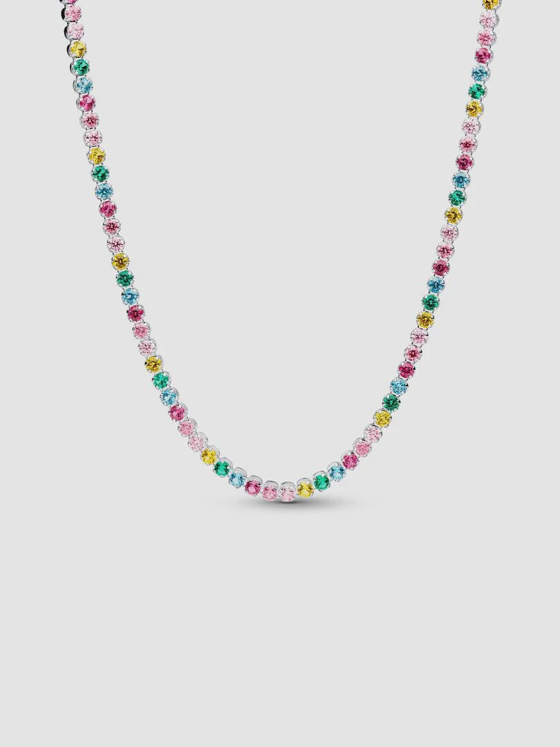 PANDORA Rainbow Tennis Necklace Sterling silver 394648C01-40