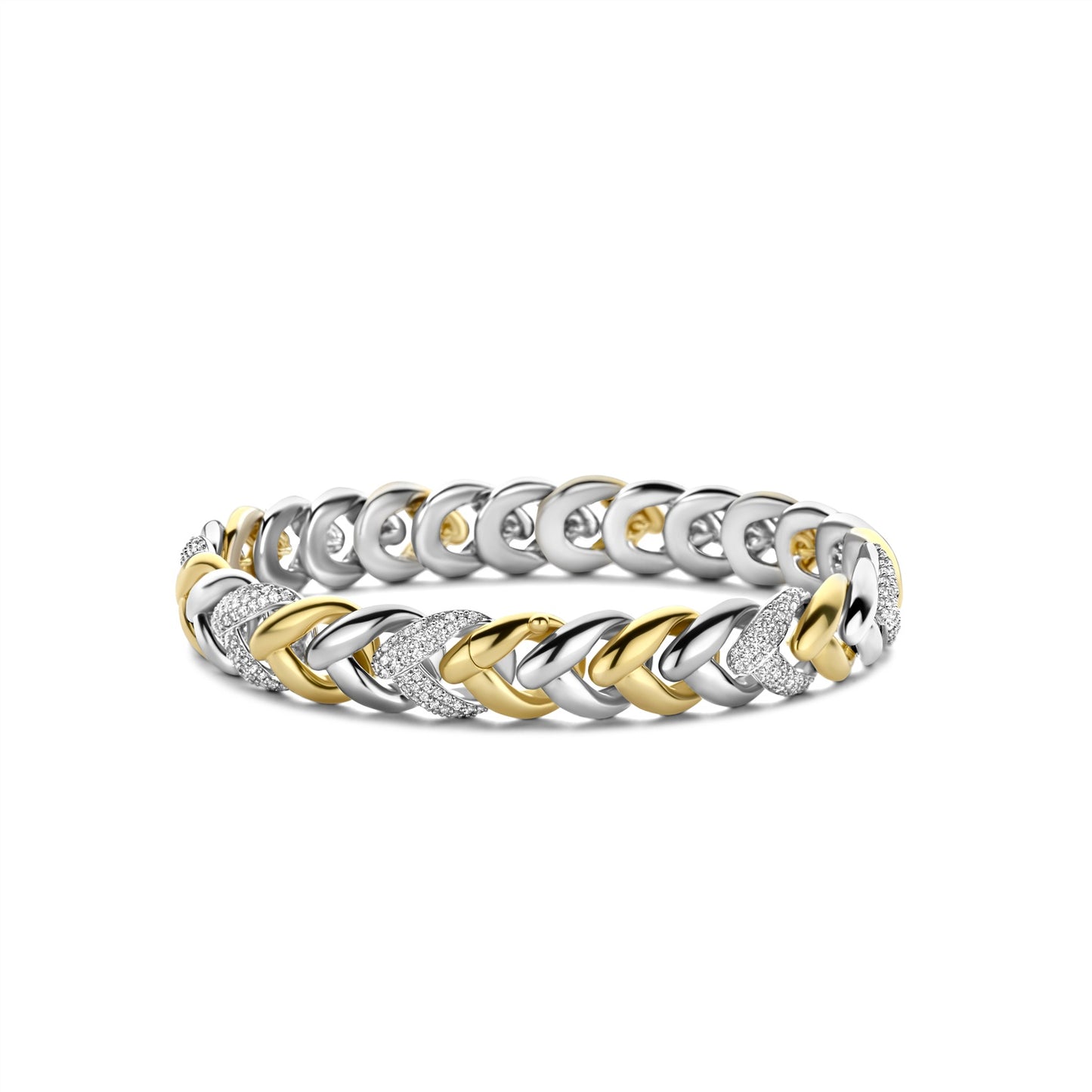 Ti Sento 2 Tone Link CZ Bracelet 2993ZY