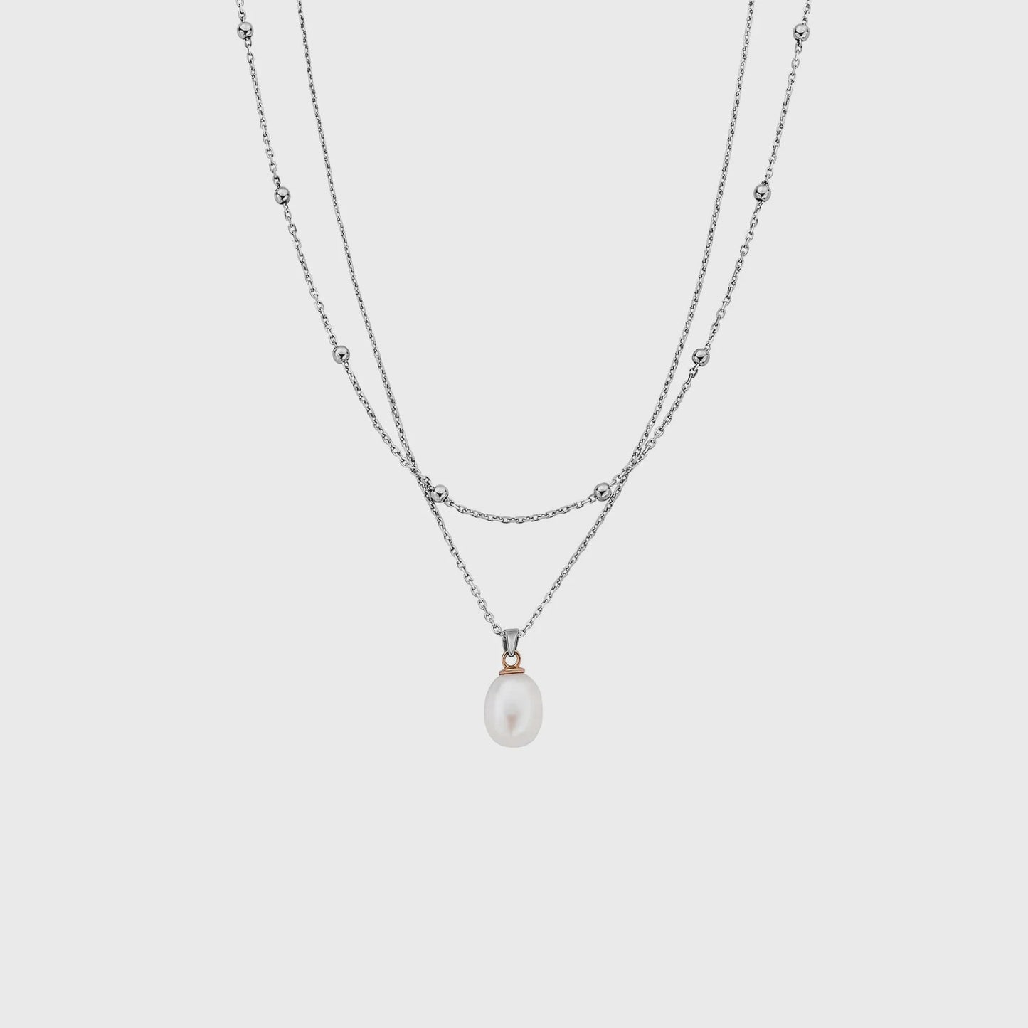 Clogau Nature's Wonder Sterling Silver Beachcomber Layered Necklace with Pearl 3SBCH829