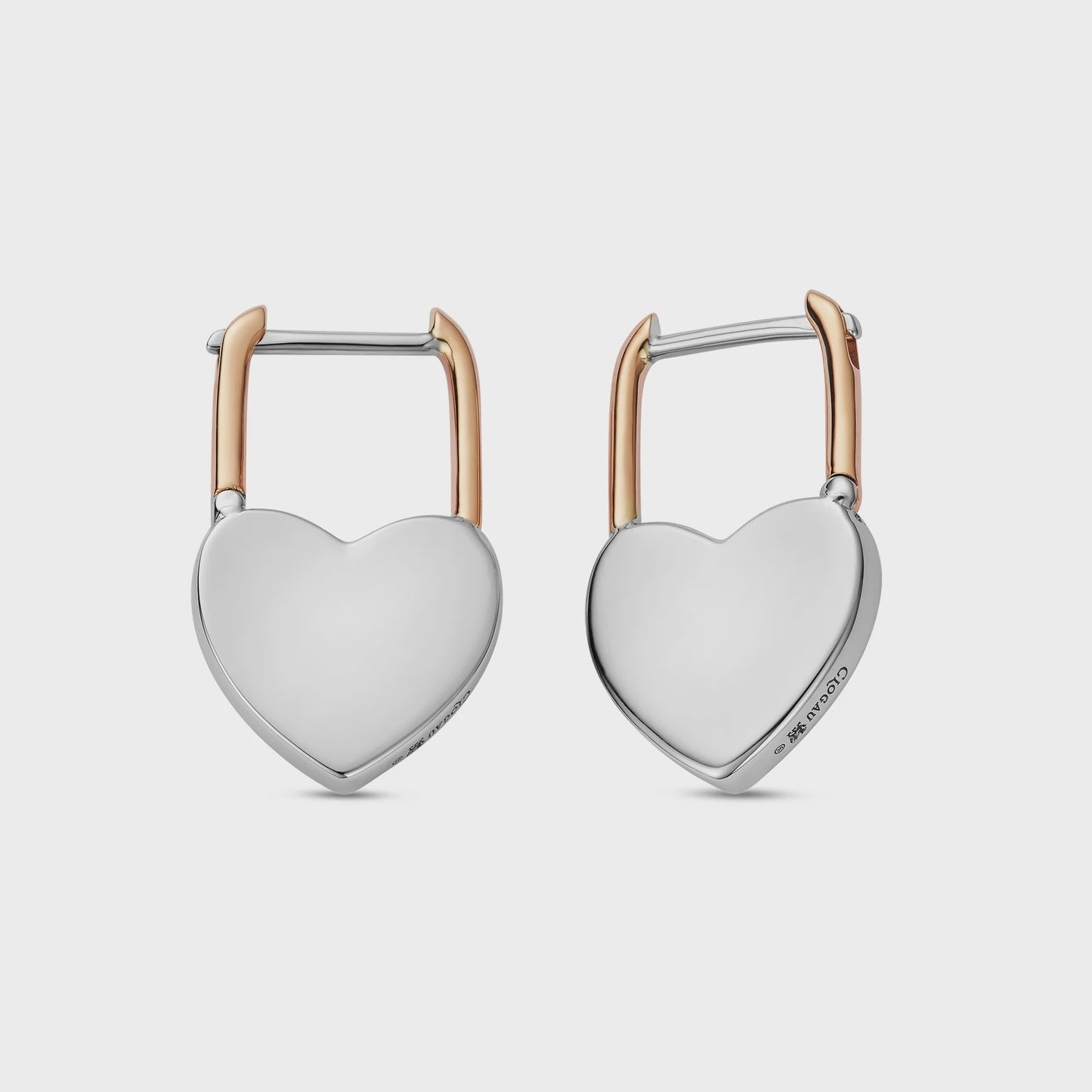 CLOGAU Cariad® Sterling Silver Padlock Hoop Earrings 3SCAR976