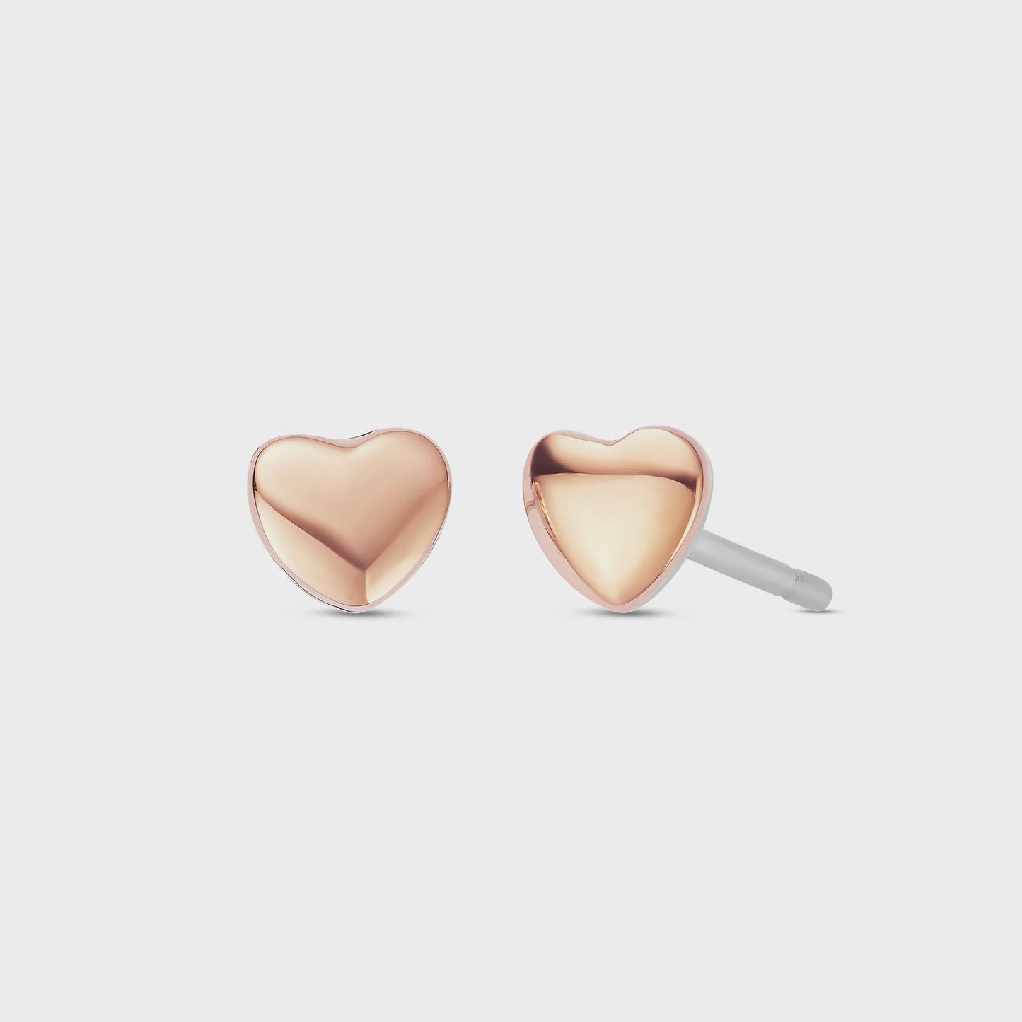 CLOGAU Forever Yours Sterling Silver & 9ct Rose Gold Love Heart Stud Earrings 3SFYO996