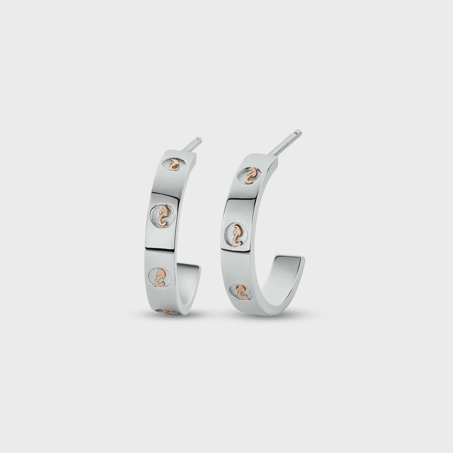 Clogau Insignia Sterling Silver Slim Half-Hoop Earrings 3SINS850