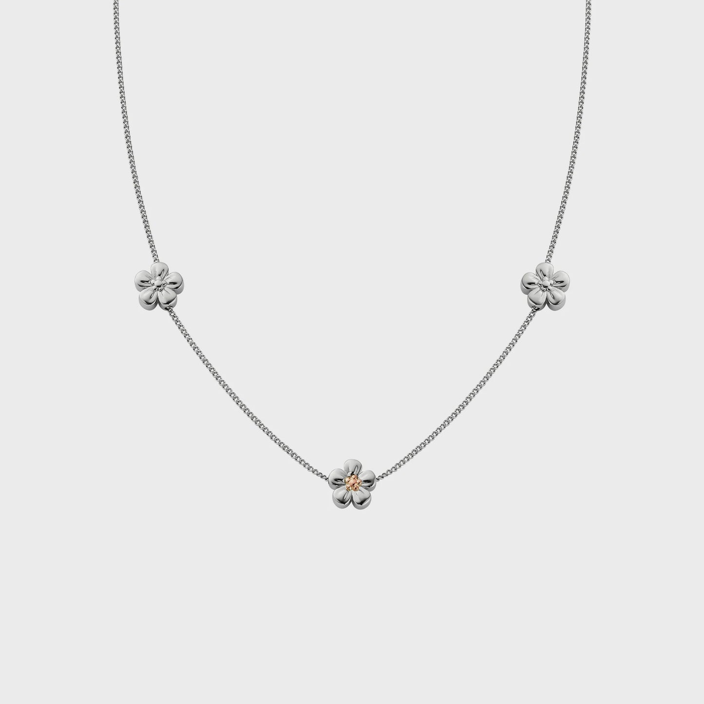 Clogau Nature's Wonder Sterling Silver Forget-Me-Not Adjustable Necklace 3SNWO960