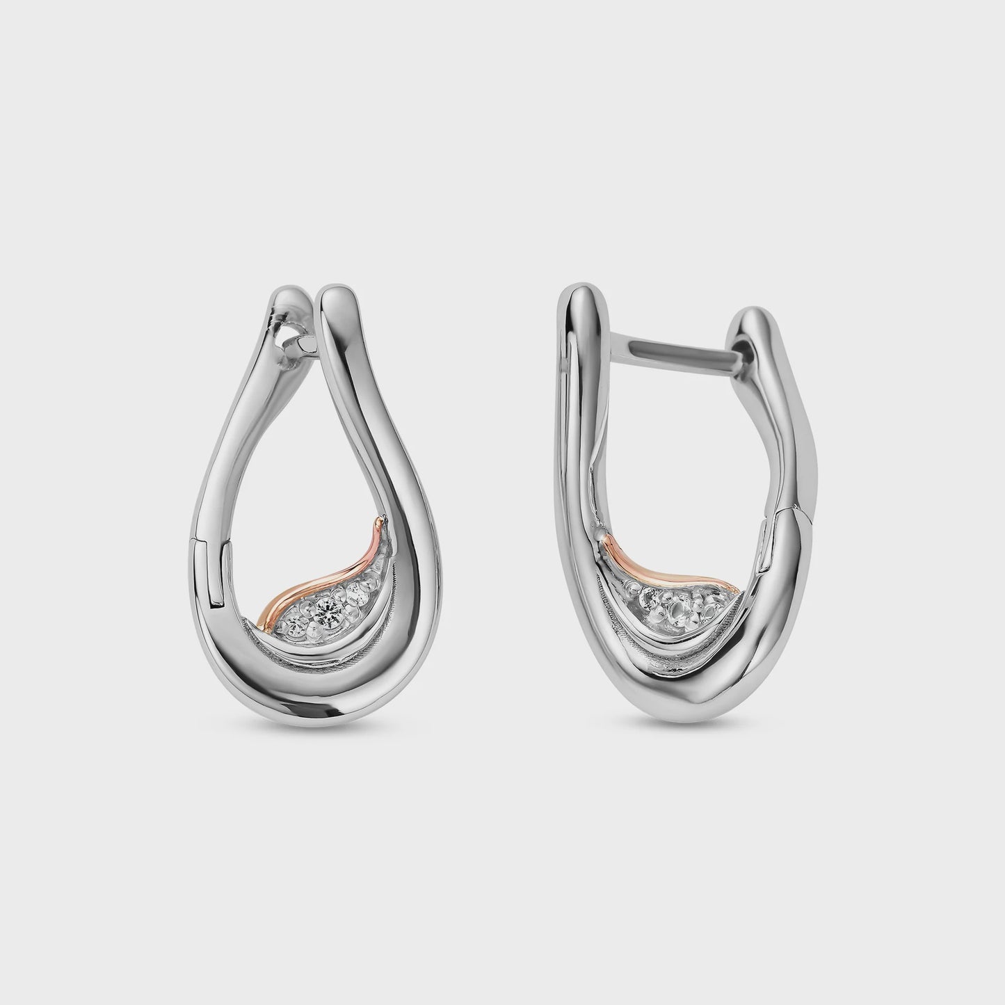 CLOGAU Past Present Future® Sterling Silver Twist Hoop Earrings with Topaz 3SPPF962