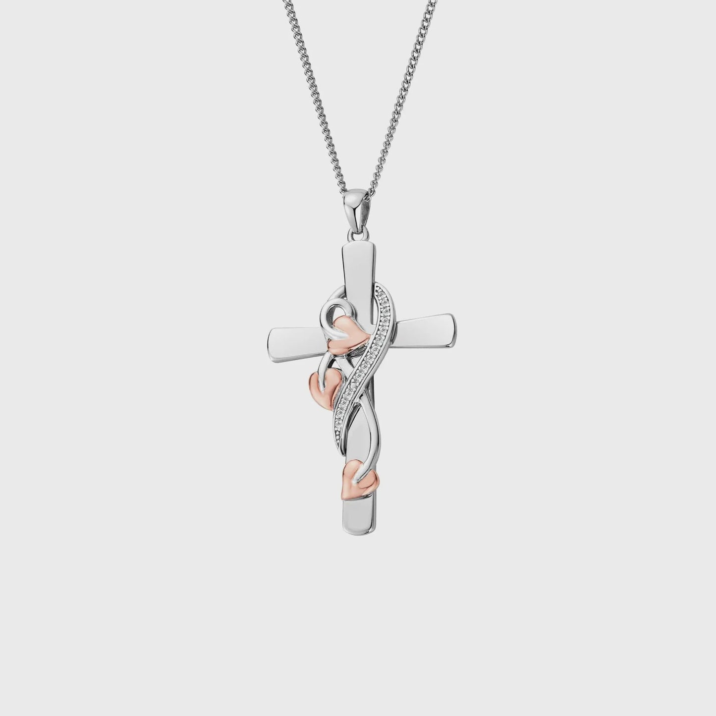 Clogau Tree of Life® Sterling Silver Vine Cross Pendant with Topaz 3STOLCDCP