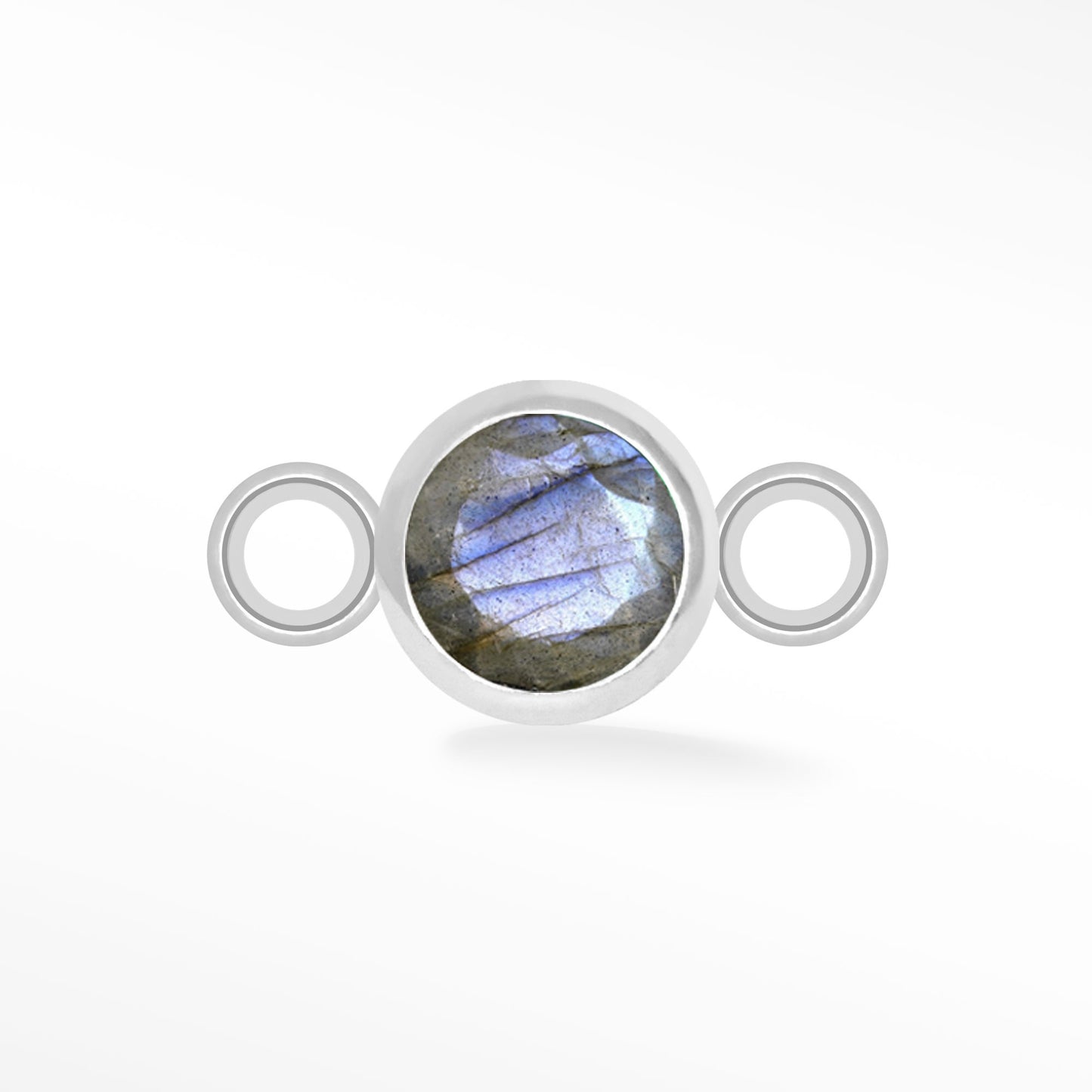 Perma Jewel Natural Gemstone Bezel Connector Labradorite NW1331