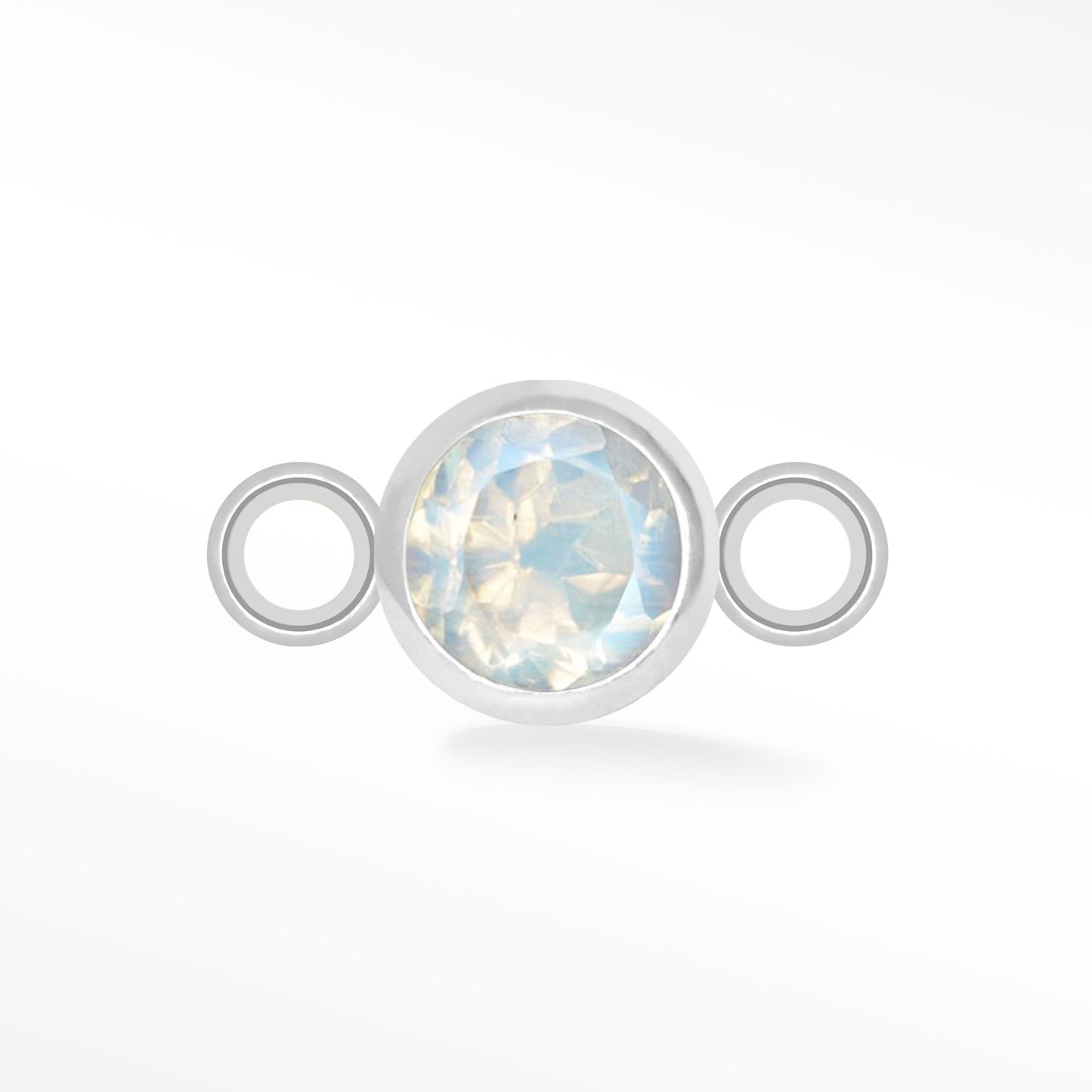 Perma Jewel Natural Gemstone Bezel Connector Moonstone NW1334