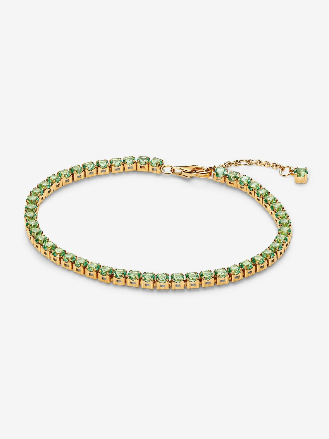 PANDORA Sparkling Green Tennis Bracelet 14k gold plating 561469C02