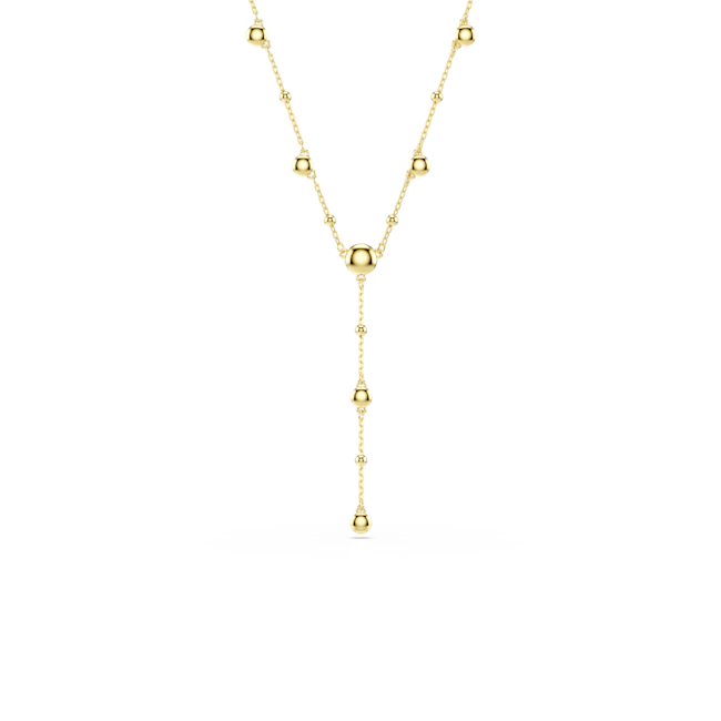 Swarovski Imber Y necklace, Round cut, White, Gold-tone plated 5684510