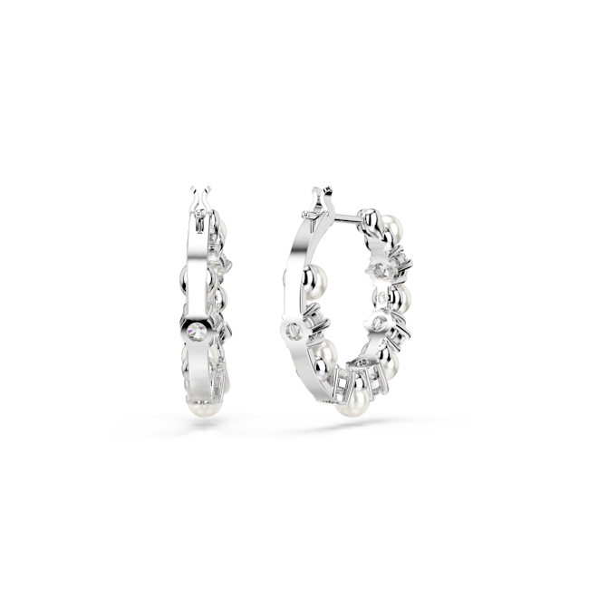 Swarovski Matrix Hoop Earrigns with Pearl & CZ 5709256