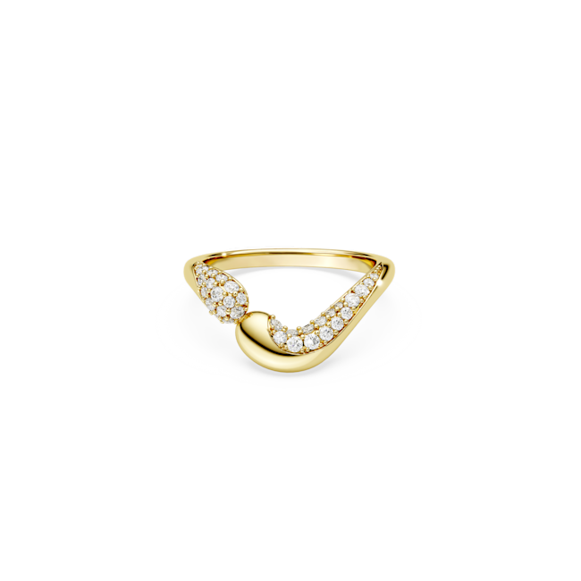 SWAROVSKI Classica open ring, Round cut, White, Sterling silver, 18K gold finish 5746567