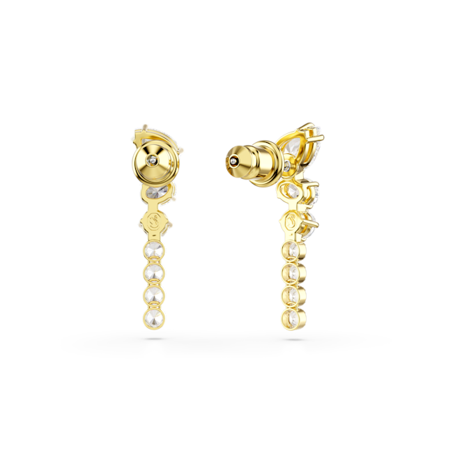 SWAROVSKI Mesmera drop earrings, Mixed cuts, White, 18K gold finish 5747936