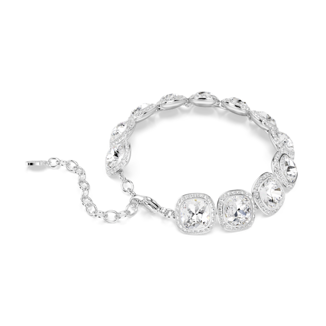 SWAROVSKI Una Angelic bracelet, Cushion cut, White, Rhodium plated 5751558