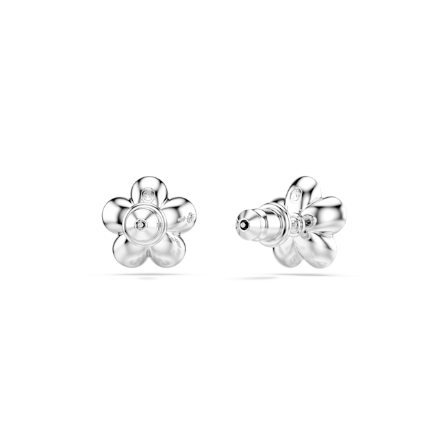 Swarovski Ariana Grande x Swarovski stud earrings, Round cut, Flower, White, Rhodium plated 5756098