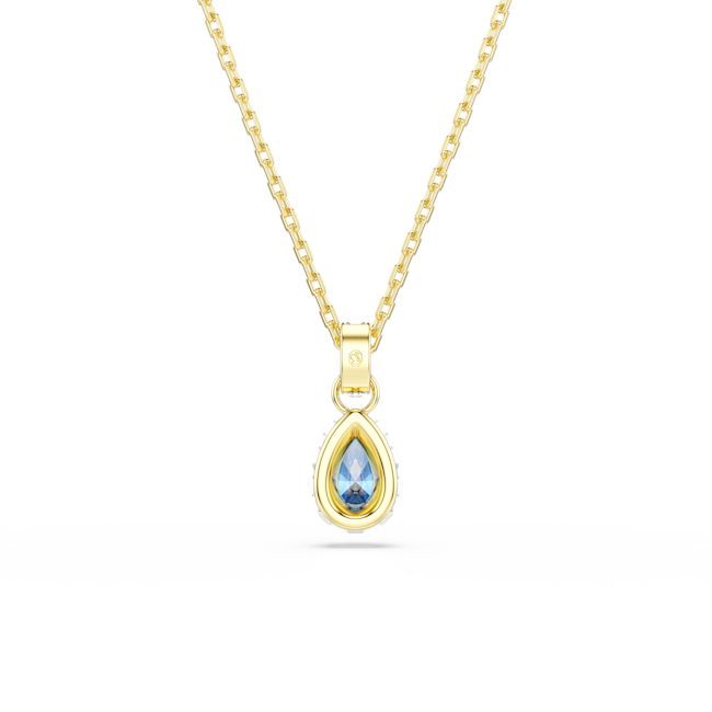 SWAROVSKI Chroma pendant, Pear cut, Blue, 18K gold finish 5757786