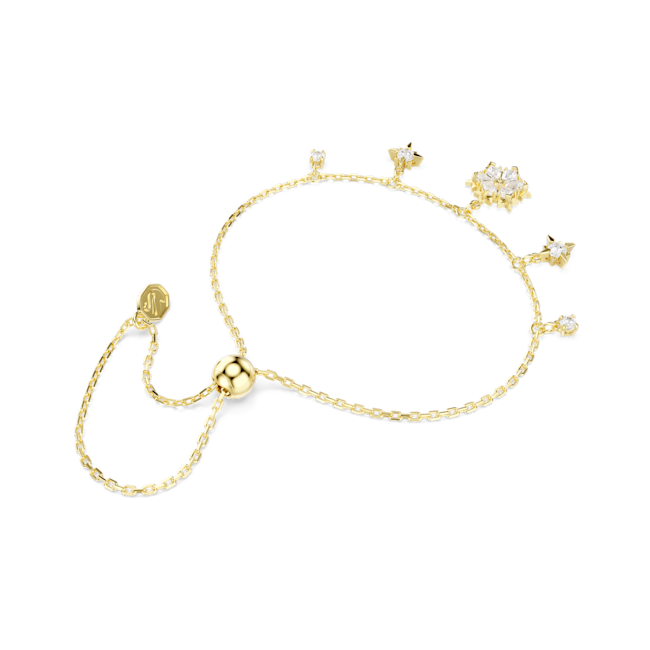 SWAROVSKI Magic bracelet, Mixed cuts, Snowflake, White, 18K gold finish 5757800
