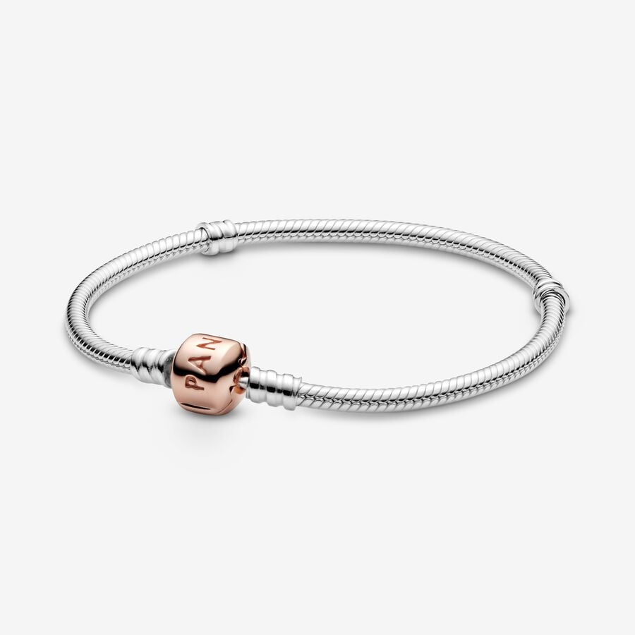 PANDORA Moments Snake Chain Bracelet Rose Clasp 580702