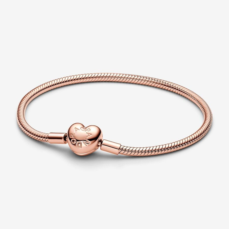 PANDORA Moments Heart Clasp Snake Chain Bracelet 583050C00