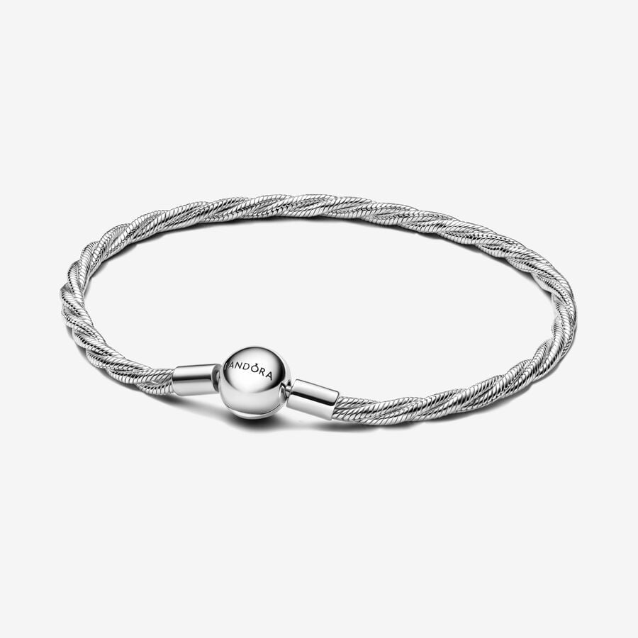 PANDORA Round Pandora Clasp Twisted Snake Chain 593757C00 - 593757C00-16