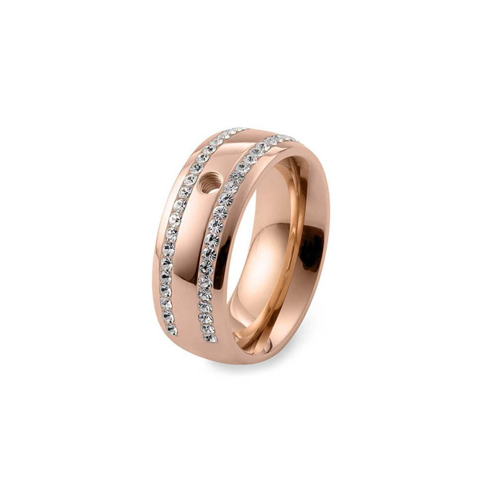 Qudo Rose Wide Stone set Ring Size 60 615029