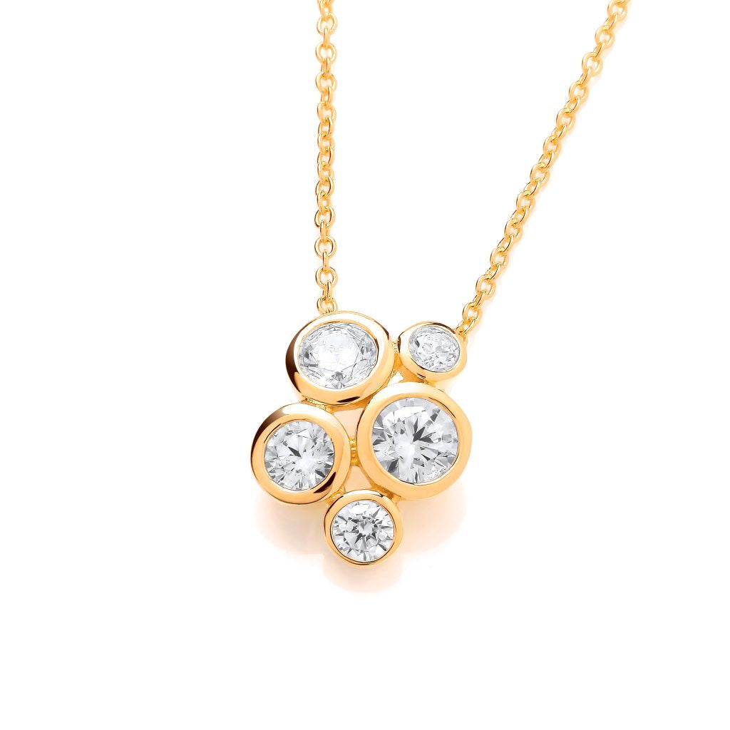 Gold Plated CZ Bubble Necklace 1971G