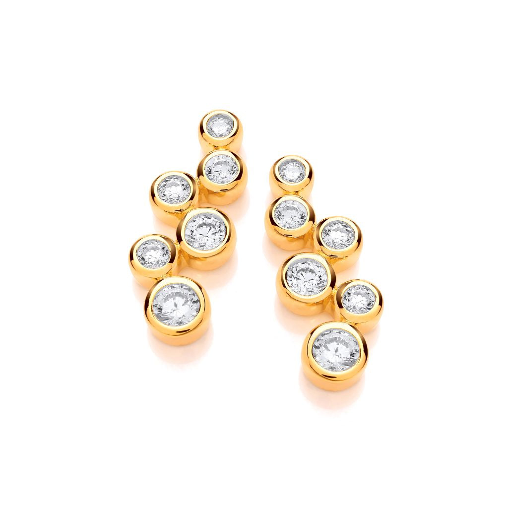 Gold Plated Drop Bubble Earrings 50140G