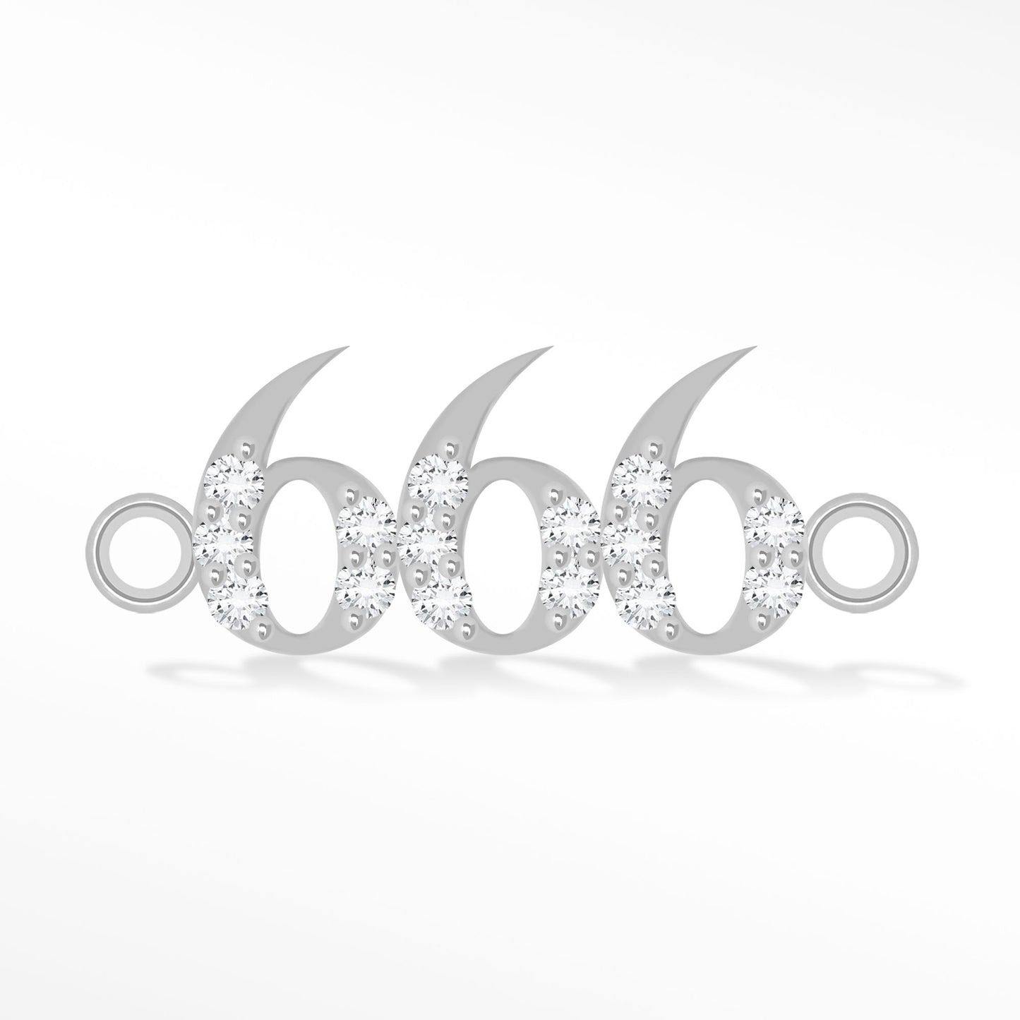 Perma Jewel Silver CZ Angel Number 666 NW1262