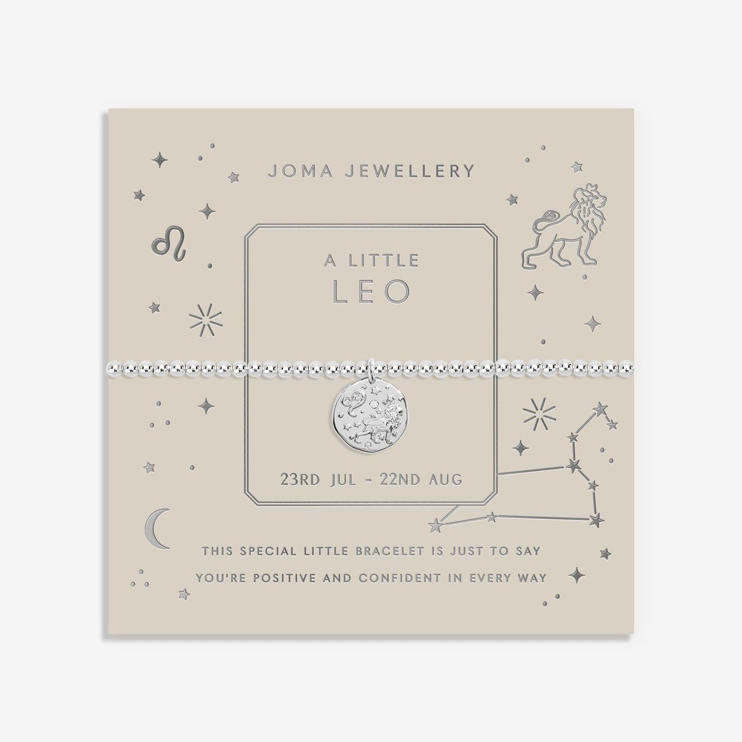 Joma Star Sign A Little 'Leo' Bracelet in Silver Plating 7436