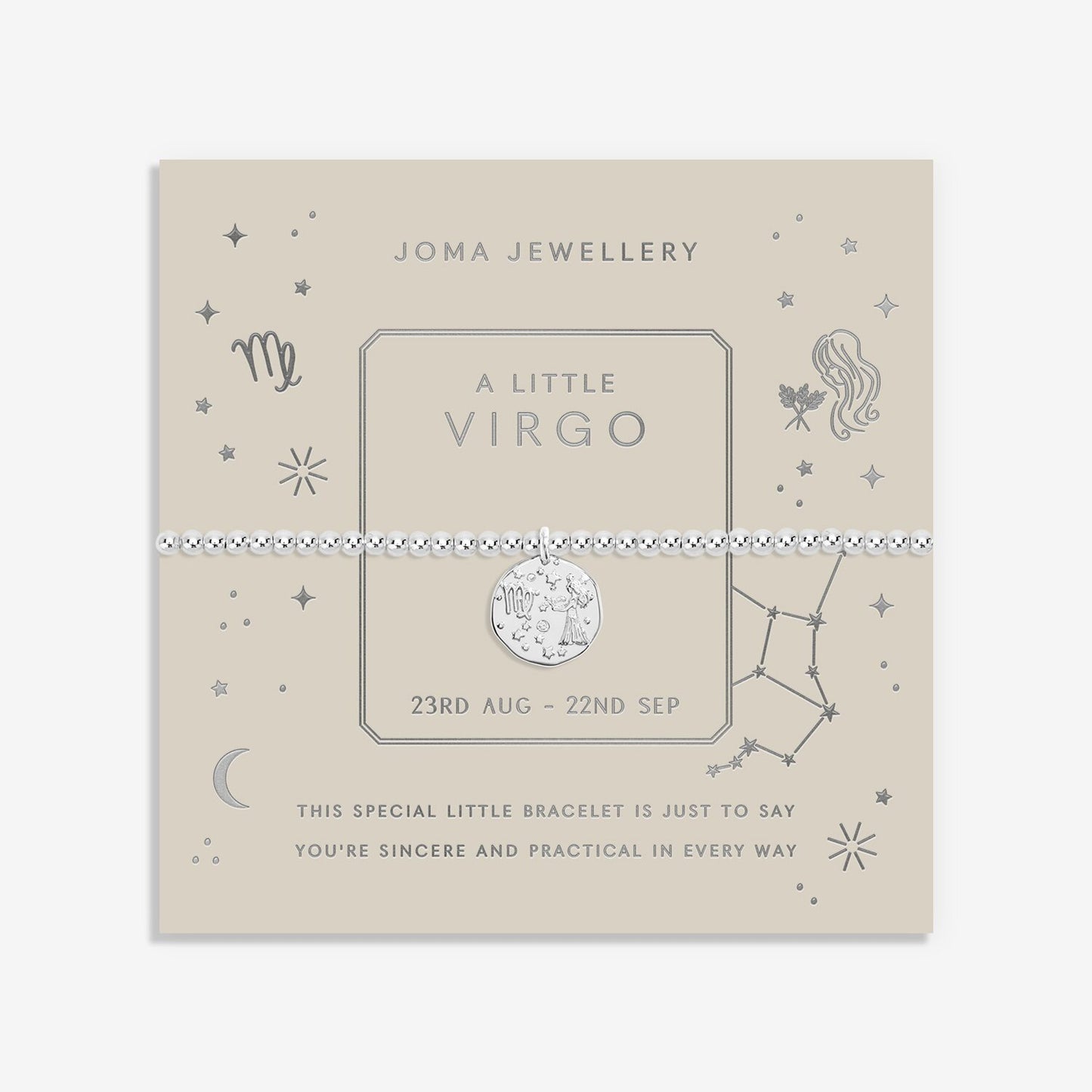 Joma Star Sign A Little 'Virgo' Bracelet in Silver Plating 7437