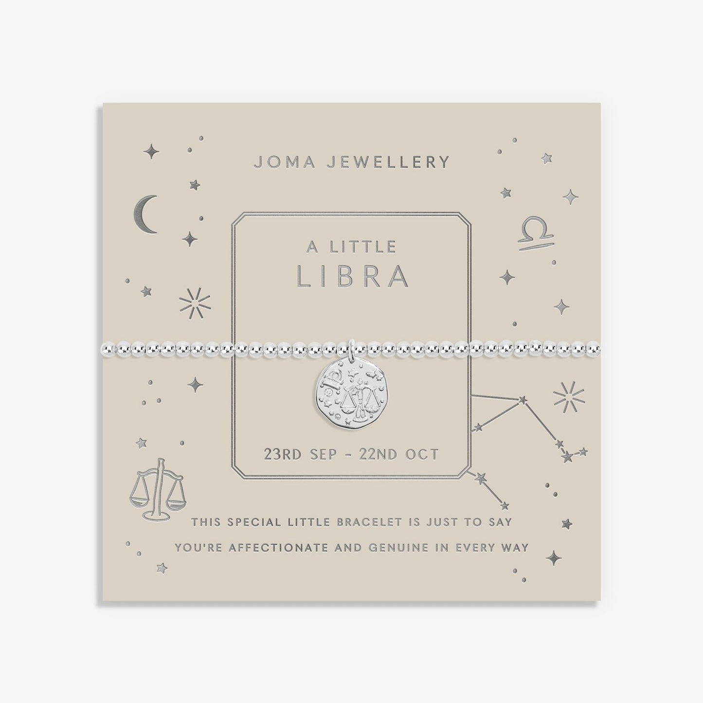 Joma Star Sign A Little 'Libra' Bracelet in Silver Plating 7438