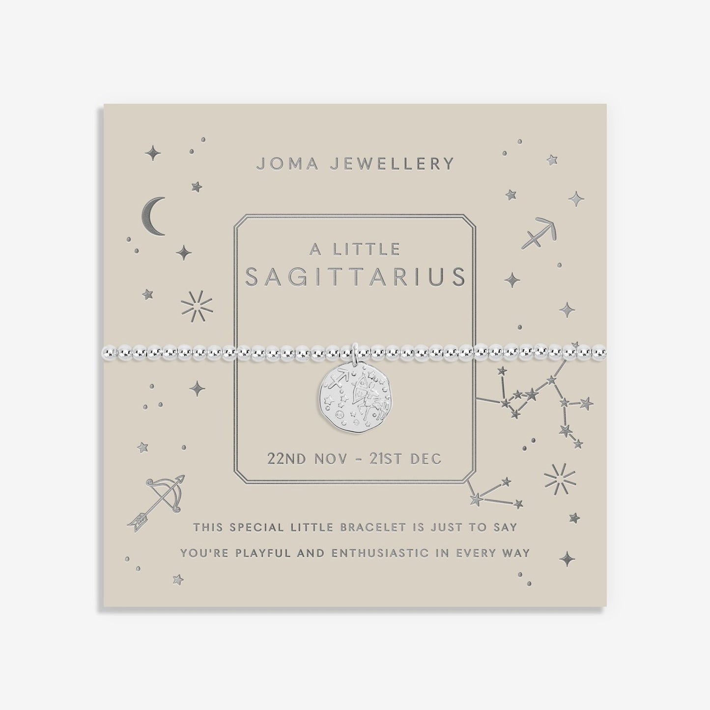Joma Star Sign A Little 'Sagittarius' Bracelet in Silver Plating 7440