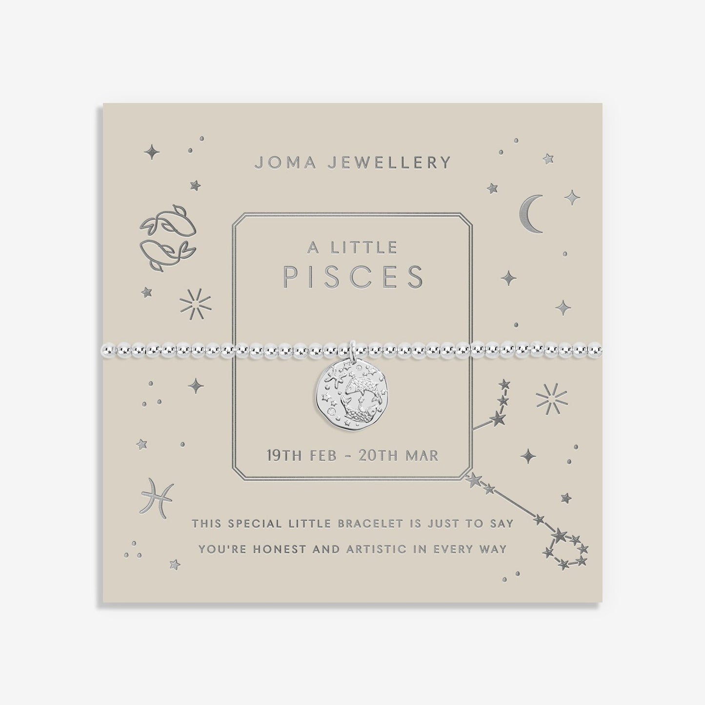 Joma Star Sign A Little 'Pisces' Bracelet in Silver Plating 7443