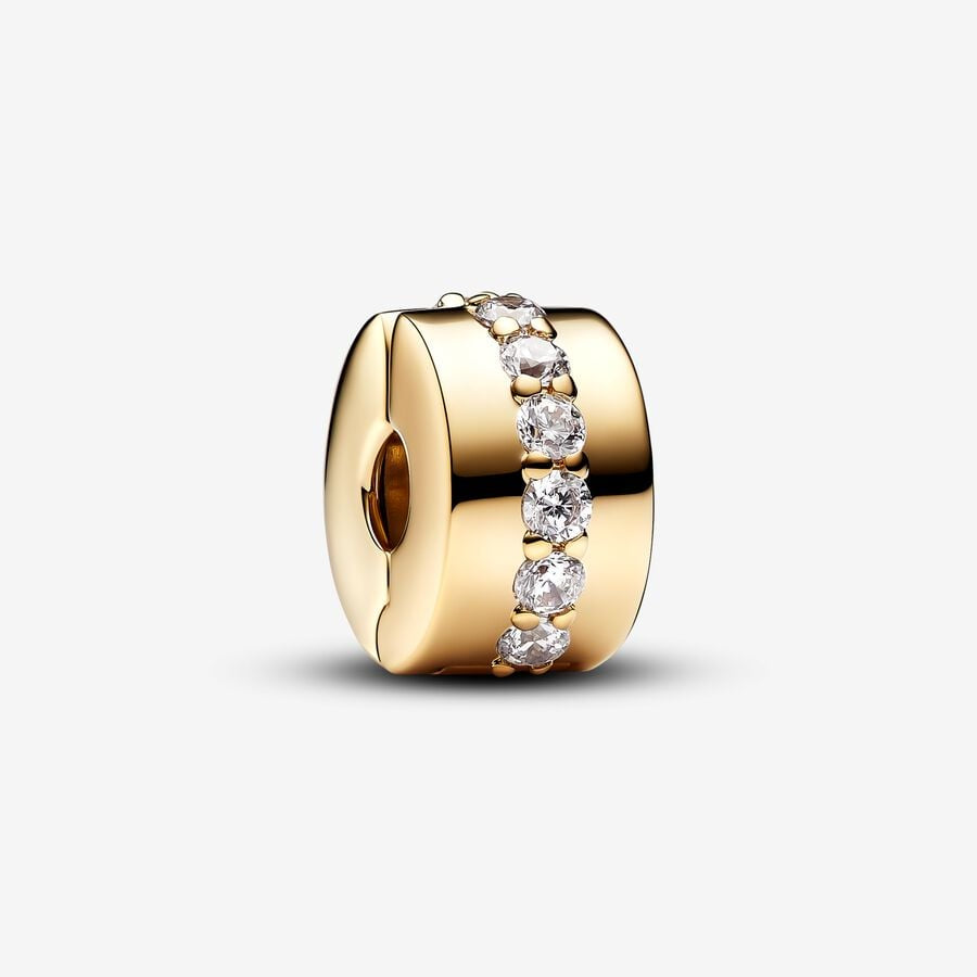 PANDORA Clear Sparkling Row Clip Charm 761972C01