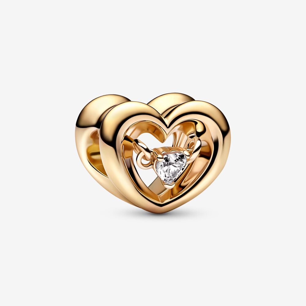 PANDORA Radiant Heart & Floating Stone Charm 762493C01