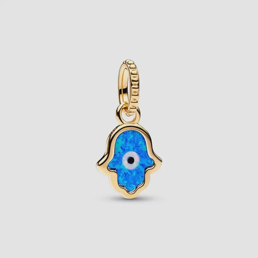 PANDORA Opalescent Blue Hamsa Hand Dangle Charm 762699C01